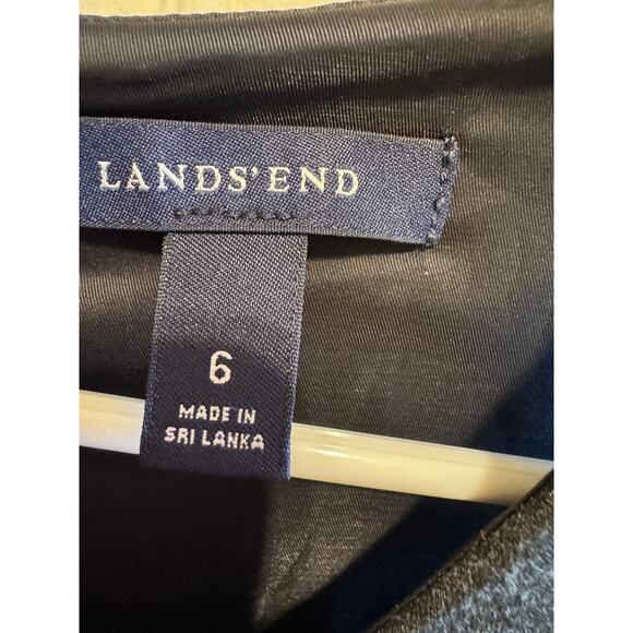 Lands' End Sleeveless Ponte Charcoal Gray Shift Dress Back Zipper Pockets Sz 6 - Picture 12 of 12